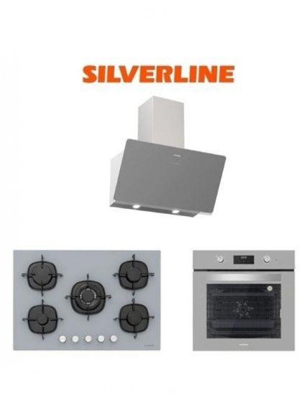 Silverline Gri Cam Ankastre Set (3457 Soho 60cs5365s01bo6502s02)