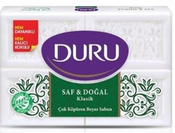 Duru Saf & Doğal Kaynaklı Klasik 4 Adet Beyaz Kalıp Sabun 600gr