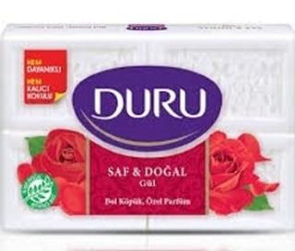 Duru Saf & Doğal Kaynaklı Gül 4 Adet Beyaz Kalıp Sabun 600Gr