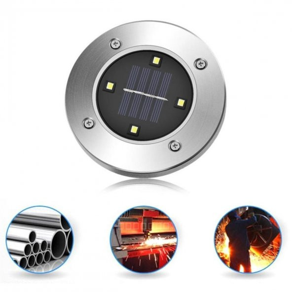 Güneş Enerjili Su Geçirmez 4 Ledli Saplamalı Bahçe Lambası Işığı - 2