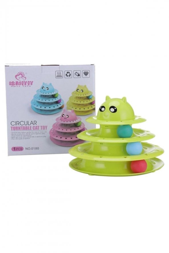 Tower Of Tracks Eğlenceli Üç Katlı Kedi Oyuncağı Seti Kedi Oyunu