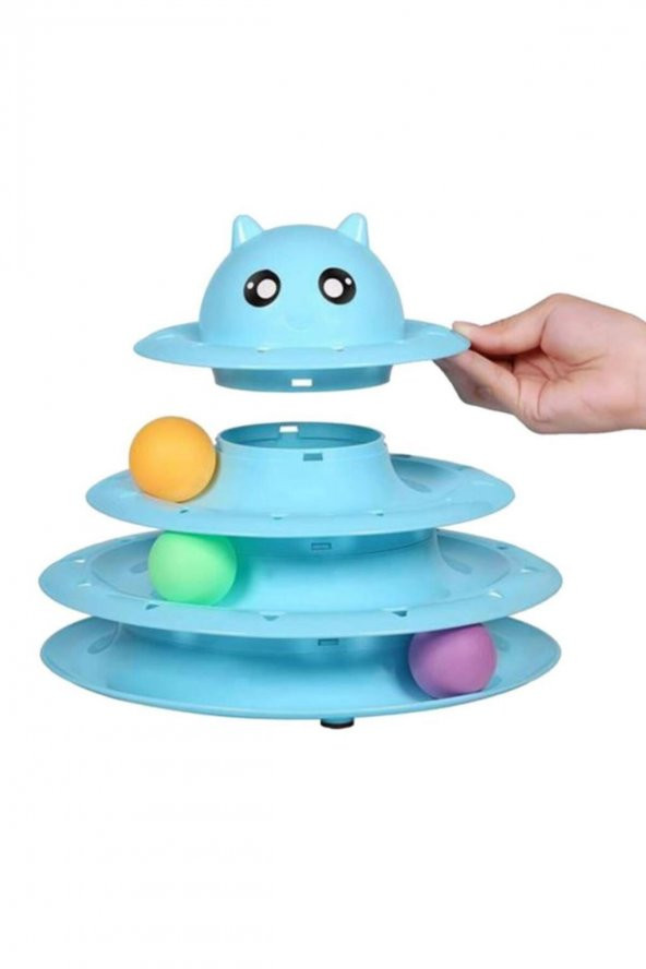 Tower Of Tracks Eğlenceli Üç Katlı Kedi Oyuncağı Seti Kedi Oyunu - 2