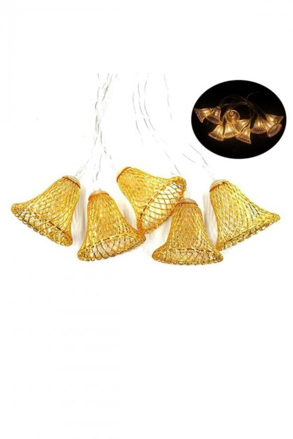 Parti Ve Özel Gün Dekorasyonu Çan Şeklinde Metal Şerit Led Işık - Resim 2