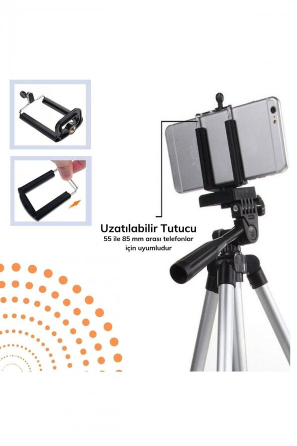 Buffer 360 Derece Ayarlanabilir Katlanabilir Profesyonel Çekime Uygun 150 Cm Ayaklı Tripod