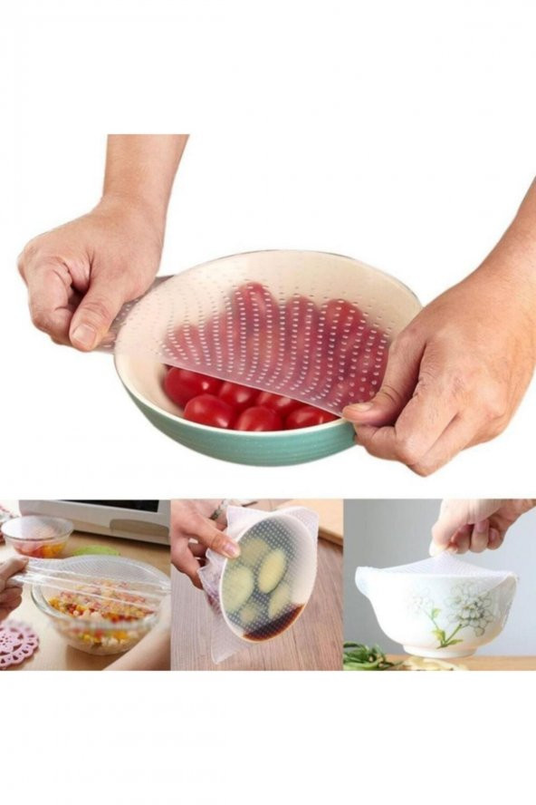 Tazeliğini Koruyan 4lü Dikdörtgen Form Silikon Streç Kapaklar - 2