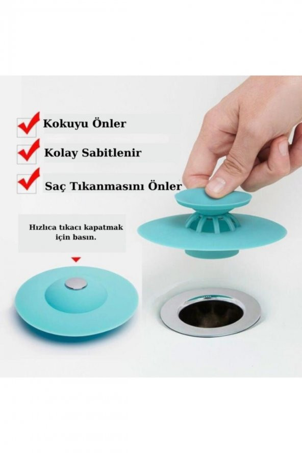 Renkli Silikon Malzeme Gider Evye Lavabo Içine Çöp Tıpası
