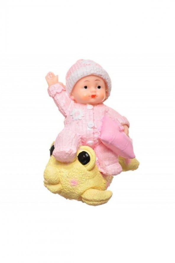 Hediyelik Sevimli Pembe Bebek Biblo Polyester Süs Eşyası - 2