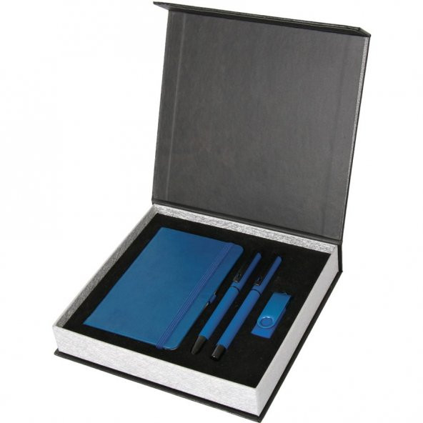 16 GB USB Bellek, Termo Deri Defter, Metal Roller ve Tükenmez Kalem Hediyelik Set
