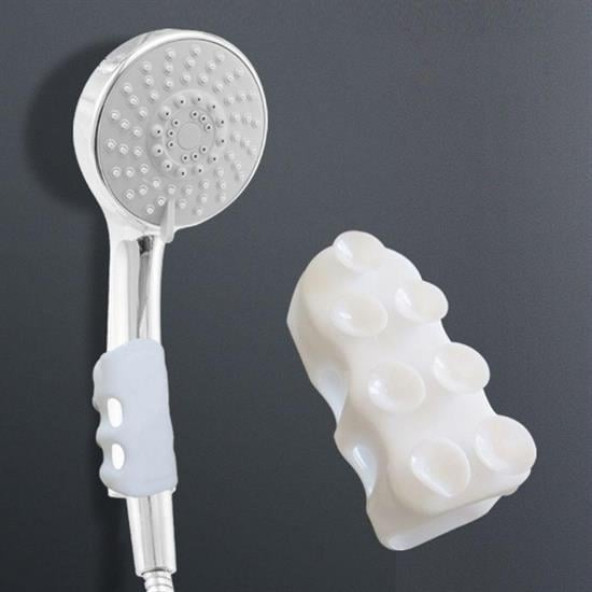Su Geçirmeyen Dayanıklı Kancalı Banyo Duş Başlığı Askı Tutucu Silikon Güçlü Vantuz Vakum Aparatı