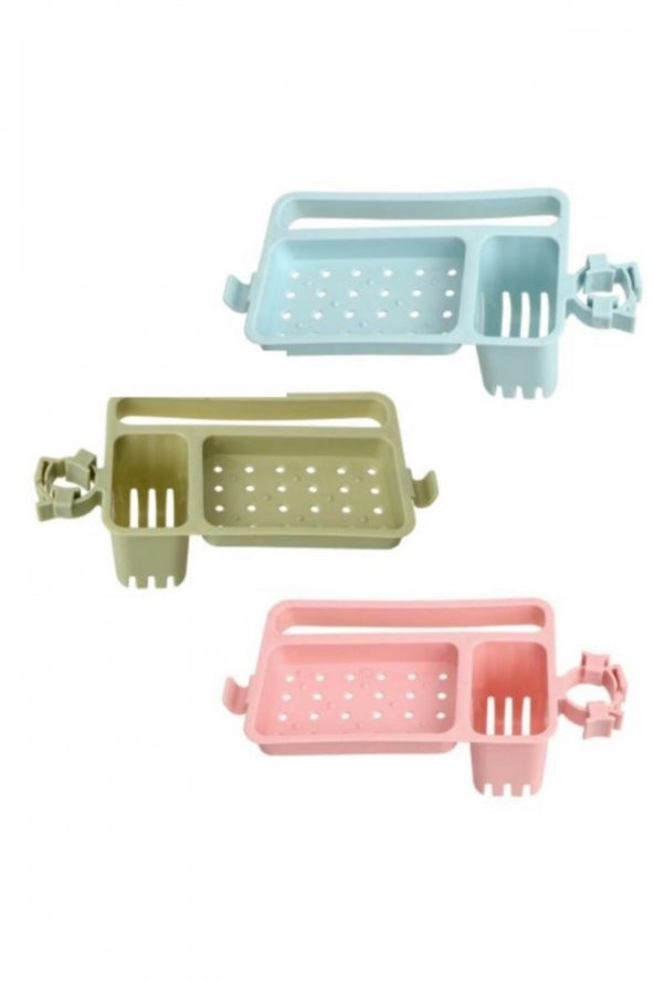 Buffer Musluğa Takılan Sünger Havlu Askılı Sabun Hazneli Mutfak Banyo Lavabo Düzenleyici Organizer - 2