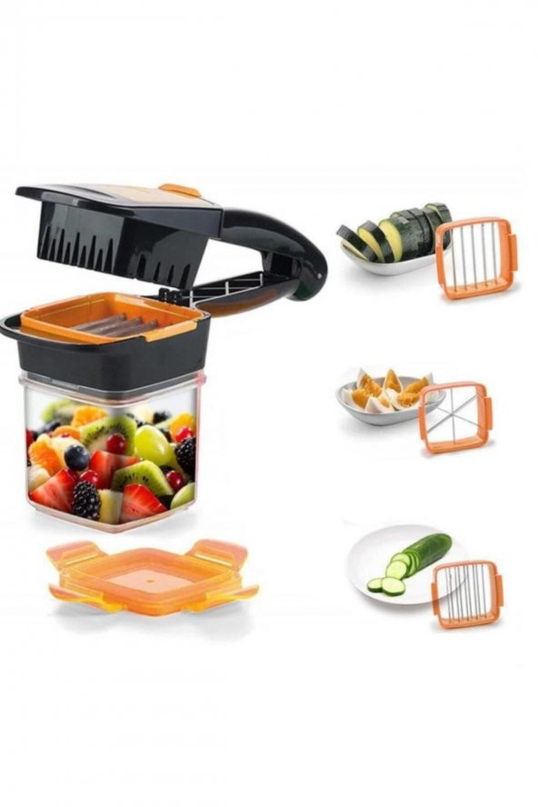 Quick 5 In 1 Büyük Hazneli Pratik Hızlı Meyve Sebze Doğrayıcı Rende - 2