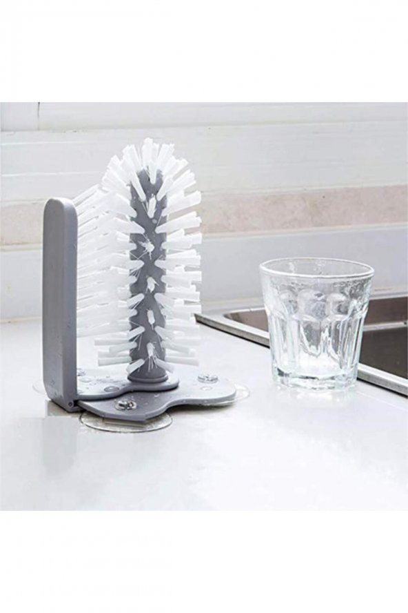 Pratik Kolay Fonksiyonel Vantuzlu Elde Bulaşık Yıkama Fırçası - 2