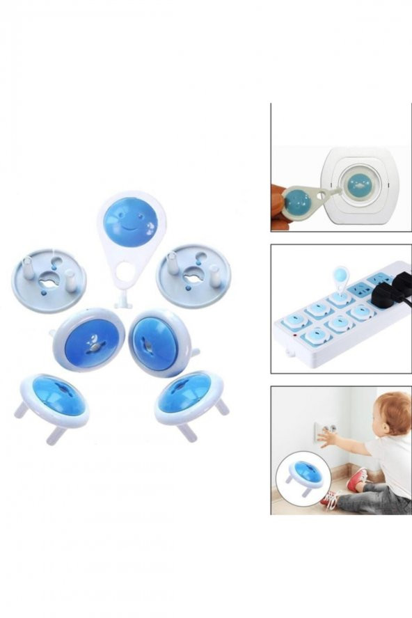 Anahtarlı Bebek ve Çocuk Koruyucu Priz Kilidi Aparatı 6 Adet - 2