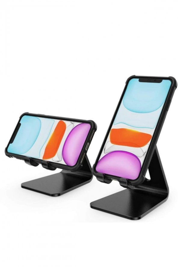 Siyah Aynalı Cep Telefonu Sabitleyici Stand Katlanabilir Ayarlanabilir Telefon Standı