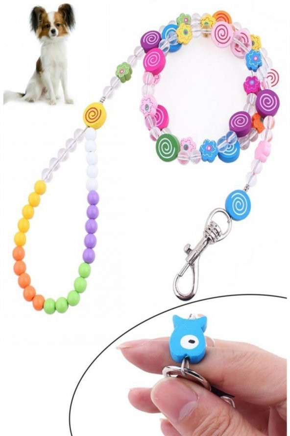 Boncuklu Desenli Çelik Telli Süslü Sevimli Kedi Köpek Tasması