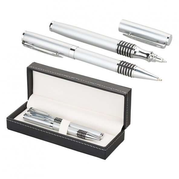 Gümüş Renk Roller, Tükenmez Kalem Seti
