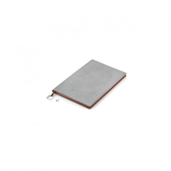 Yumuşak Deri Kapaklı Gri Defter ( 13 x 21 cm )