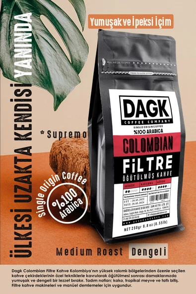 Dagk   Filtre Kahve Colombian 250gr Öğütülmüş - 5
