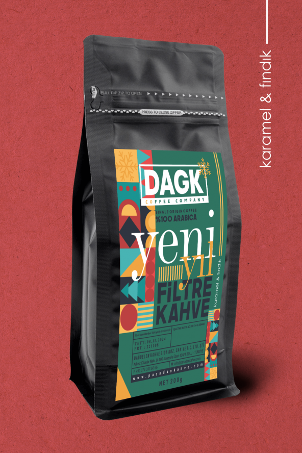 Dagk Filtre Kahve Öğütülmüş Yeni Yıl Özel 200gr (karamel & fındık aromalı)