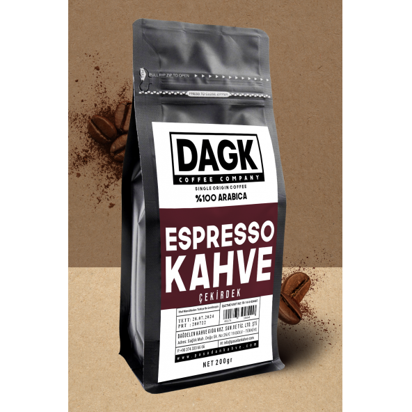 Dagk   DAGK ESPRESSO ÇEKİRDEK KAHVE 200Gr
