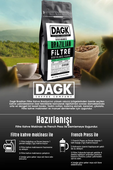 Dagk   Filtre Kahve Brazilian 250gr Öğütülmüş - 6
