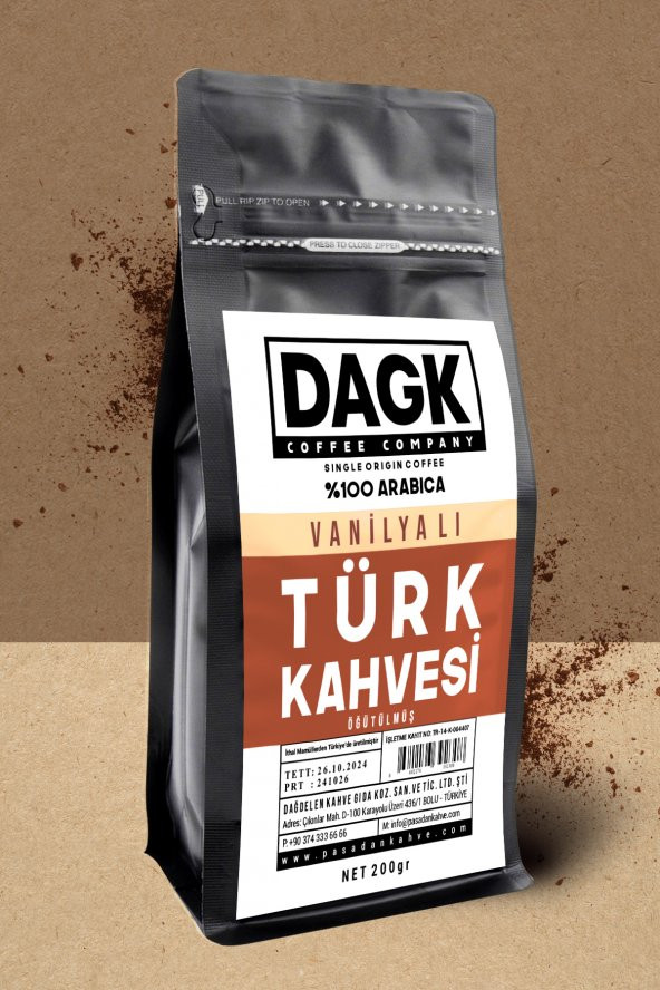 Dagk   Vanilyalı Türk Kahvesi 200g Öğütülmüş