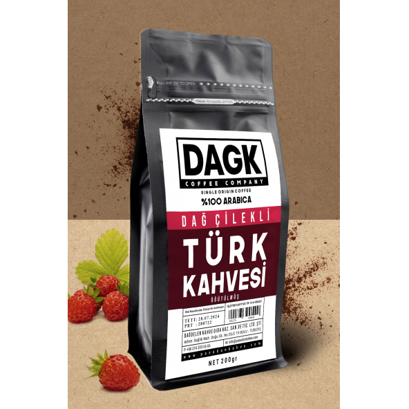 Dagk   DAGK DAĞ ÇİLEKLi TÜRK KAHVESİ 200 Gr (aromalı)