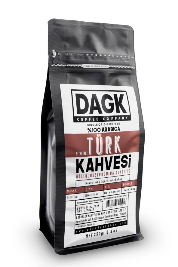 Dagk   Türk Kahvesi 250 gr Nitelikli