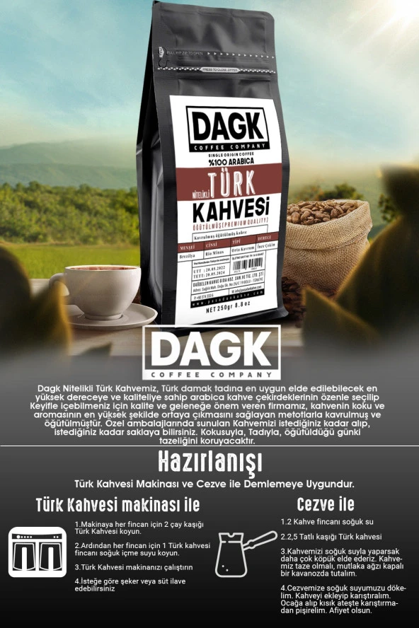 Dagk   Türk Kahvesi 250 gr Nitelikli - 6