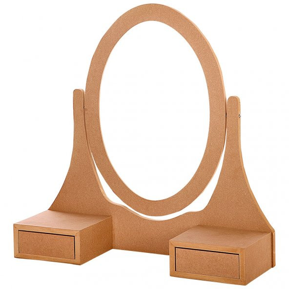 Oval Mdf Makyaj & Dresuar Ayna Çerçevesi Ham