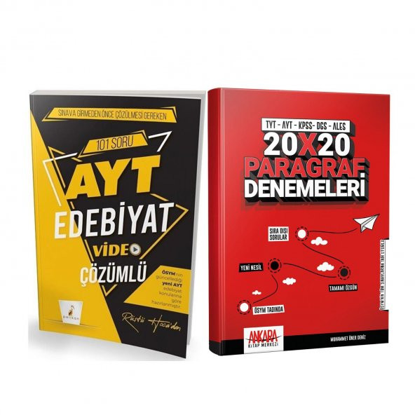 Pelikan AYT Edebiyat 101 Soru ve AKM Paragraf Deneme Seti 2 Kitap