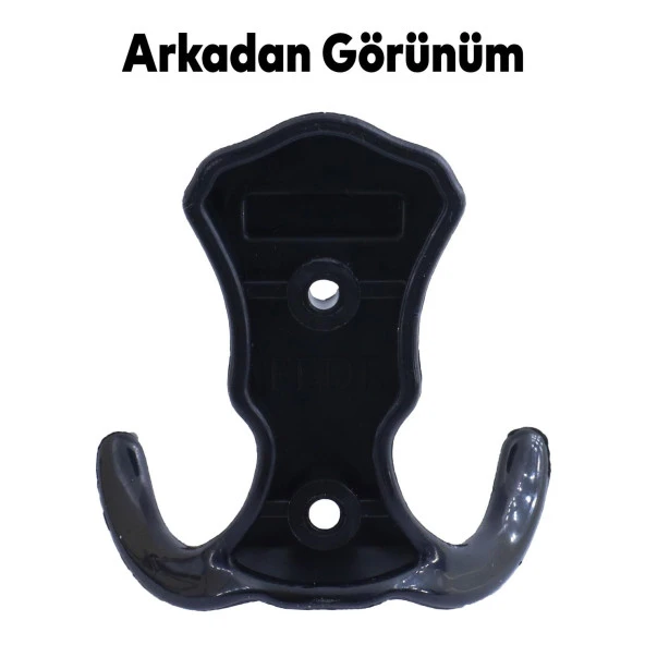 Martı Duvar Vestiyer Portmanto Askısı Dolap Elbise Askılığı Siyah Plastik Askı Askılık - 4