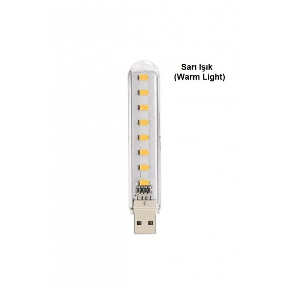 8 Led Günışığı Taşınabilir Mini Usb Led Lamba A81