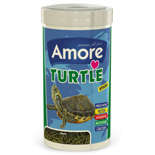 Amore Turtle Green Sticks Kaplumbağa Yemi ve Multivitamin Seti 1000 ve 250 ml Ema - 4