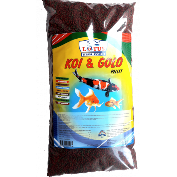 Lotus Koi Gold Mix Pellet Kajero 860gr Topçuk Poşet Japon Balık Yemi