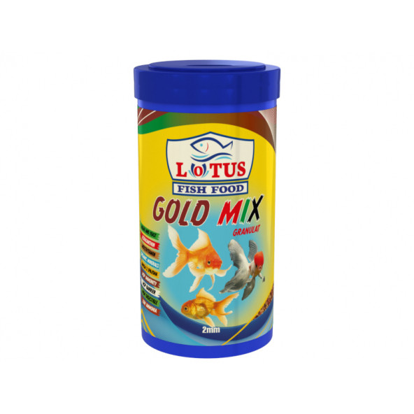 Lotus Gold Mix Granulat 1000 ml Kutu Astaxanthin Alae Sarımsak Omega-3 Japon Balığı Yemi