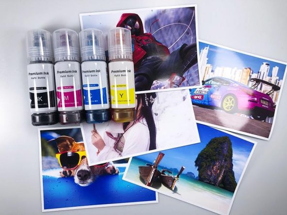 Epson L3250 için Mürekkep 4x500 ml + Kilitli Kapaklı Mürekkep Seti - 7
