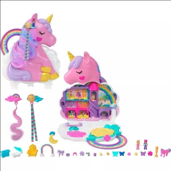 Polly Pocket Tek Boynuzlu Atın Gökkuşağı Salonu HKV51 Lisanslı Ürün