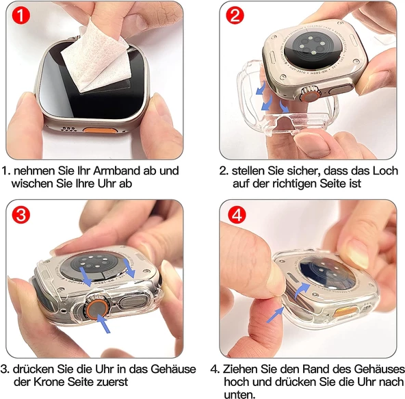 Gpack Apple Watch Ultra 49mm Kordon Önü Kapalı Renkli Silikon - 3