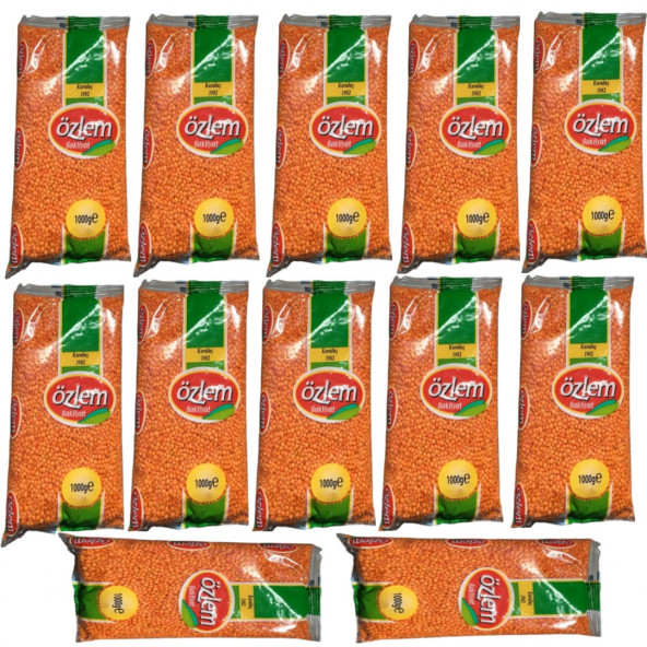 Özlem Bakliyat Kırmızı Mercimek 1 Kg 12 Adet