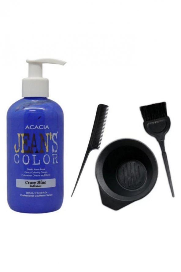 Jeans Color Saç Boyası  250ml ve Saç Boya Kabı Seti