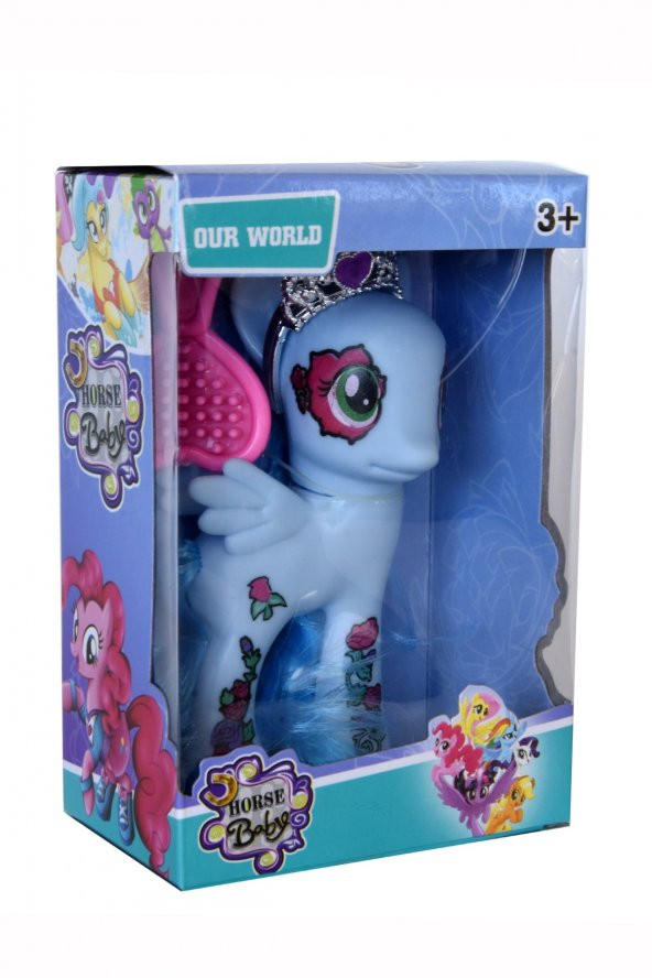 Horse Baby Pony Karakter Ve Tac Tarak Seti Mavi