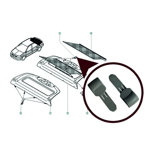 Renault Fluence  Arka Cam Perde Tutucu Klipsi 8200191584 - 6