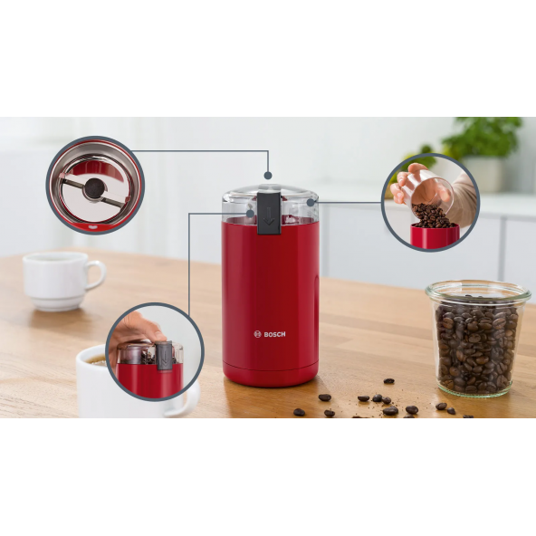 Bosch Tsm6a014r Kırmızı Kahve Öğütücü - 4