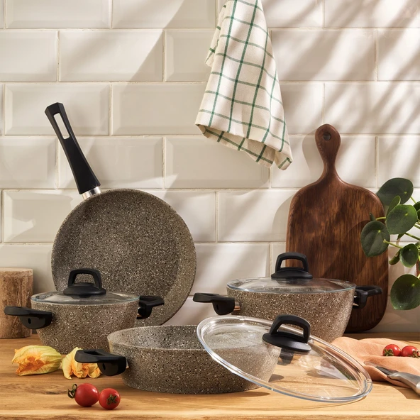 Emsan Myra 7 Parça Tencere Seti Gri 600.15.01.2545 ürün görseli