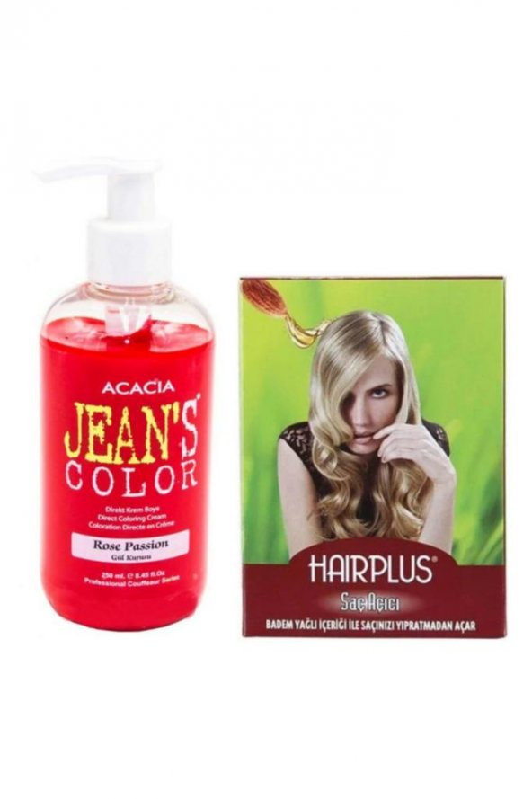 Jeans Color Saç Boyası Gül Kurusu 250ml Ve Hairplus Saç Açıcı
