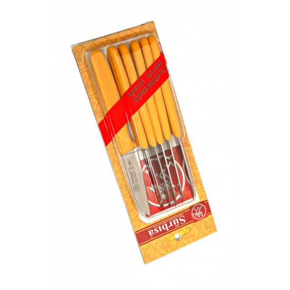 Sürbisa 61007 Sarı Sürmene 6'lı Meyve Bıçağı - 2