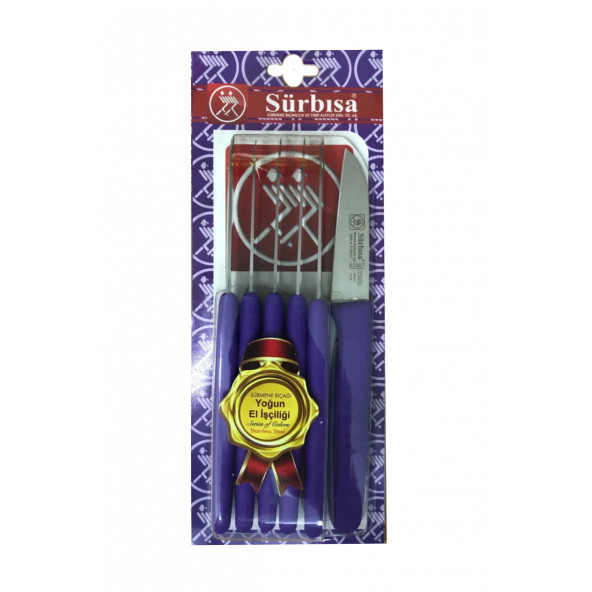 Sürbisa 61007 Mor Sürmene 6'lı Meyve Bıçağı