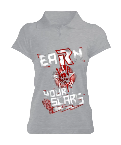 Edge Earn Your Scars Kadın Polo Yaka Tişört