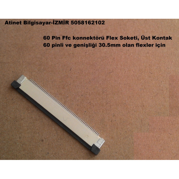 60 Pin 0.5 Adımlı Flex Soketi Flex Ffc Konnektörü 60-0.5-Üst